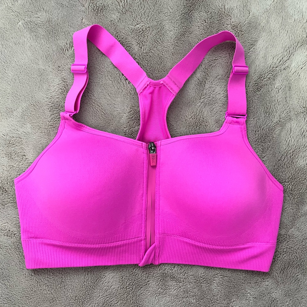PINK Victoria's Secret Fuchsia Zip Sports Bra